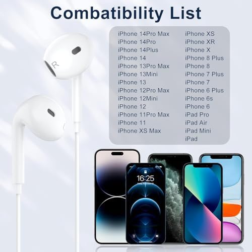 Discover Unmatched Sound Quality with Our 2-Pack Wired Earbuds for i Phone – Premium Noise-Cancelling Headphones with Built-In Microphone & Volume Control for Effortless Use Across i Phone 14/Pro/Max/Plus/13/12/11/XR/XS/X/8/7/SE – Perfect for Music, Calls, and Immersive Entertainment Experience. These ergonomically designed earbuds deliver superior audio clarity while expertly minimizing background noise, making them an ideal choice for both music enthusiasts and busy professionals seeking an optimal listening experience. Equipped with user-friendly volume control and a built-in microphone, manage your calls and audio seamlessly without interruptions. Plug-and-play functionality ensures instant compatibility with your i Phone, allowing you to enjoy rich, immersive sound quality right out of the box. Crafted from durable materials, this 2-pack offers long-lasting comfort and convenience, whether for daily commutes, workouts, or leisurely home listening. Elevate your audio journey with these essential wired earbuds that provide both reliability and exceptional performance.