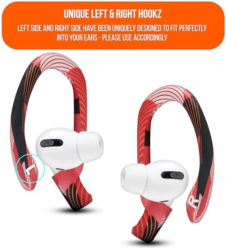 Patented WC Hook Z – Upgraded Over-Ear Hooks for Air Pods Pro 1, 2 & Air Pods 1, 2, 3 | Secure Fit Earbud Accessories with Unique Left & Right Design | Two Size Pairs Included | Winter White | Premium Quality by Wicked Cushions for Maximum Comfort and Stability