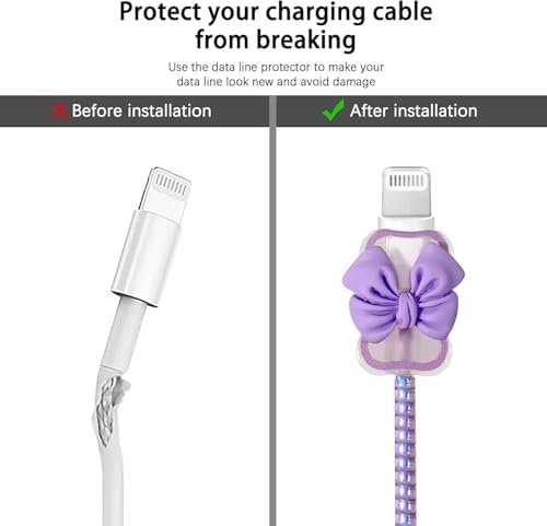 Adorable 3 D Cartoon Charger Protectors – Kitty & Bear Pack of 2 for i Phone 11, 12, 13, 14 Pro Max – Cute Silicone Cable Sleeves for Enhanced Durability & Style – Protect Your Charging Heads from Damage & Dust with Kawaii Designs – Compatible with 18 W & 20 W i Phone Chargers – Lightweight & Portable Charging Accessories for Everyday Use