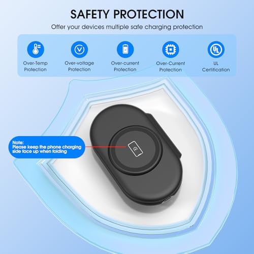 Revolutionary 3 in 1 Foldable Wireless Charger for Apple Devices – Portable Magnetic Charging Station for i Phone 12/13/14/15/16, Apple Watch Series 2-9/Ultra, and Air Pods Pro – Ultimate Travel Convenience with Fast Charging and Built-In Safety Features – Perfect for Home and On-the-Go Usage