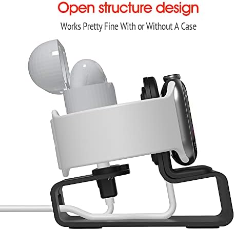 Ultimate 3-in-1 Aluminum Charging Station for i Phone, Apple Watch & Air Pods – Mag Safe Compatible Desk Stand for i Phone 15/14/13/12, Apple Watch Series 9/Ultra/8/7/SE/6/5/4/3/2, Air Pods Pro/2/1 – Streamline Your Charging Experience with Sleek Design and Enhanced Durability