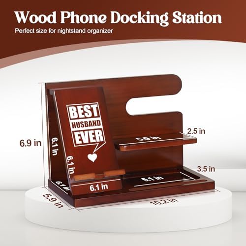 Gifts for Men Him Husband, Stocking Stuffers for Man Him, Christmas Mens Gift, Wood Phone Docking Station, Groomsmen Gift, Anniversary Fathers Day Birthday Gifts for Man Husband Boyfriend – Enhanced Compatibility and Speed