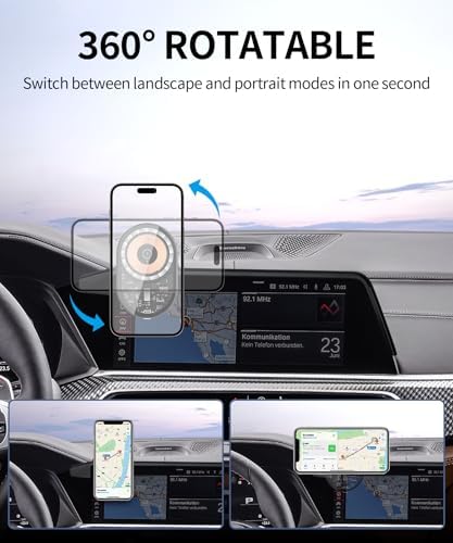 Wireless charging car phone holder For 2019-2023 BMW The X5 / 2020-2023 BMW X6 /2019-2022 BMW X7 Accessories 12.3-inch Screen Fixed Clip,360° Rotation car phone mount Compatible with MagSafe – Enhanced Compatibility and Speed