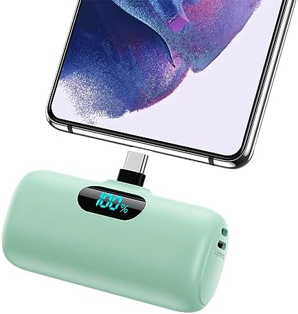 Ultra-Compact 5000 m Ah Power Bank – High-Speed USB-C Mini Portable Charger with LCD Display, Perfect for i Phone 16/15 Series & Android Devices – Lightweight Battery Pack for Travel and Daily Use, Enhanced Compatibility & Fast Charging Solutions