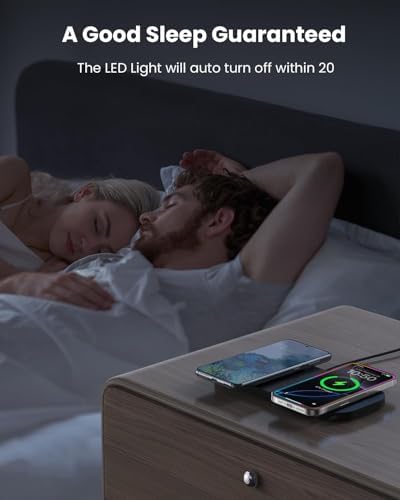 Dual Device Wireless Charging Pad – 10 W Max Fast Charger for i Phone 15/14/13/12/11 and Samsung S22/S21 – Compact & Efficient Multi-Device Charging Station with QC 24 W Adapter – Clutter-Free Power Solution for Everyday Use