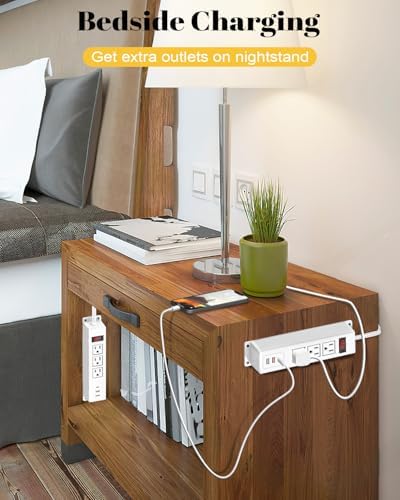 Kungfuking Wall-Mountable Power Strip with USB Ports – 6.56 FT Surge Protector Extension Cord Featuring 2 AC Outlets and Flat Plug Design for Enhanced Charging Flexibility and Device Safety