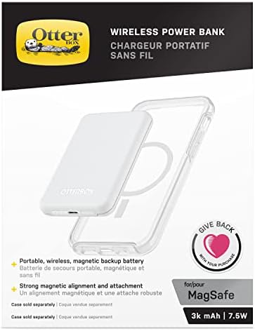 Otter Box Mag Safe Wireless Power Bank – 3000 m Ah Portable Charger in Sleek White for Effortless On-the-Go Charging with Fast, Reliable Power Boosts