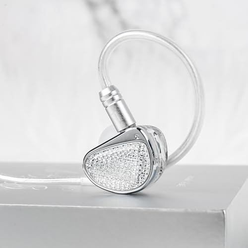 STA-K Elite Dual Driver In-Ear Monitors – Premium Wired Earbuds for Musicians and Audiophiles with Customizable Detachable Cable, Exceptional High Fidelity Sound Clarity, Ergonomic Comfort Design for Extended Use, Sleek Silver Aesthetic, Optimal Sound Isolation for Studio and Live Performance