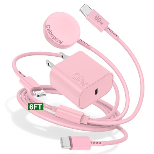 3 in 1 2025 Upgraded Apple Watch Charger,USB C Charger for iPhone 16 15 14 /iWatch/Samsung/AirPods 4 Multiple Devices Fast Charging Cable Travel Essentials Cords for iWatch Ultra/SE/10/9/8/7/6/3-Pink – Enhanced Compatibility and Speed