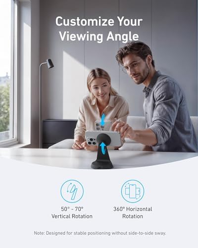 Anker 2-in-1 Mag Safe Wireless Charging Stand for i Phone 16, Qi2 Certified 15 W Ultra-Fast Charger, Adjustable Design with Dual Functionality for i Phone and Air Pods, Sleek Black Finish – Optimal Speed and Style for Modern Devices