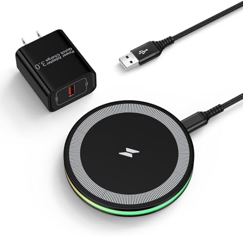 Samsung S22 Ultra Wireless Charging Stand – Fast 15 W Qi-Compatible Charger for Galaxy S25/S24/S23/S22, Google Pixel 9 Pro/8/7, i Phone 16/15/14 Series – Non-Slip Design with Smart LED Indicator and 4 FT USB-C Cable – Safe, Efficient, and Sleep-Friendly Charging Solution for All Qi-Enabled Devices