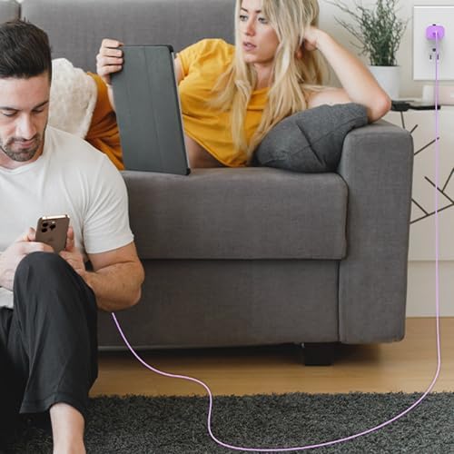 Auorld 30 W USB-C Fast Charger with 10 FT Cable – High-Performance Rapid Charging for i Phone 15/16, i Pad, Samsung Galaxy & Google Pixel – Stylish Purple Design for Maximum Flexibility and Compatibility on the Go