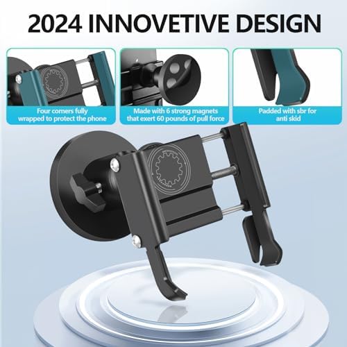 All-Metal Magnetic Gym Phone Holder – Ultimate Hands-Free Smartphone Mount for Effortless Workout Management on Gym Equipment and Metal Surfaces – Durable, Secure, and Universal Compatibility for All Smartphones – Elevate Your Fitness Routine with Easy Access to Music and Apps