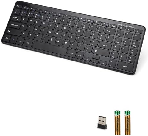 Universal Wireless Bluetooth Keyboard with Ergonomic Design, Dual USB & Bluetooth Connectivity, Number Pad & Media Hotkeys – Perfect for Windows Laptops, Tablets & More, Enhancing Productivity & Comfort