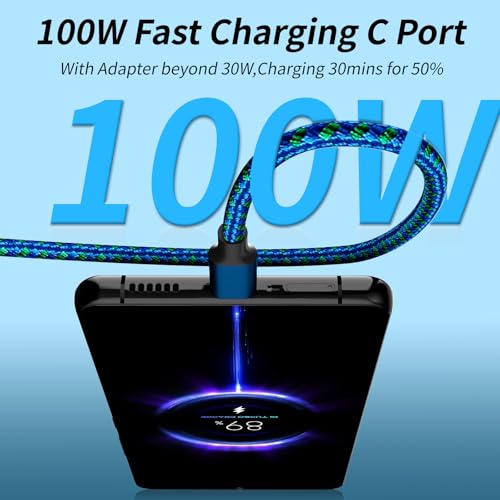 240 W 4-in-1 USB C Charging Cable – 6 FT Multi-Device Power Solution with LED Indicator for i Phone 16/15/14 Pro, Mac, i Pad, Samsung S25/S24 – Fast Charging Compatibility, Durable Design for Home & Travel