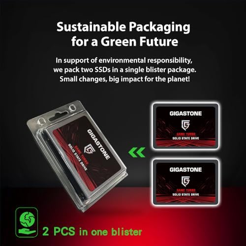 Upgrade Your Laptop or PS4 with Gigastone SATA SSD 128 GB 2-Pack – Lightning-Fast 510 MB/s 2.5″ Internal Solid State Drives for Unmatched Performance and Reliability, Perfect for Gaming and Everyday Tasks