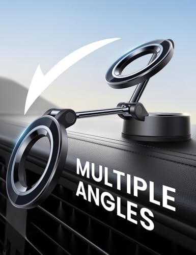 Lamicall Mag Safe Car Mount – 70 LBS Ultra-Stable Magnetic Phone Holder for Secure Dashboard & Windshield Use, 360° Rotatable Viewing for i Phone 16 Pro Max Plus, 15, 14, 13, 12 – Optimal Safety & Effortless Connectivity for All Drivers