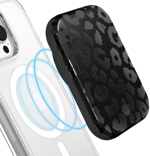Stylish Hot Pink Leopard VELVET CAVIAR Magnetic Power Bank – Mag Safe Compatible Slim Charger for i Phone 12, 13, 14, 15 – Fast 5000 m Ah Portable Battery Pack with USB-C for Effortless Charging on the Go