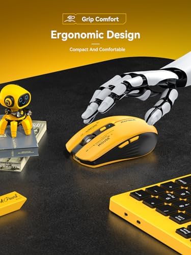 Streamlined Bluetooth Wireless Mouse – Rechargeable Ergonomic Multi-Device Mice (Tri-Mode: BT1/BT2 + 2.4 GHz) with USB Receiver, Stylish Khaki to Pink Design for Laptop, Mac Book, PC, i Mac, i Pad – Ultimate Comfort & Flexibility for Effortless Productivity