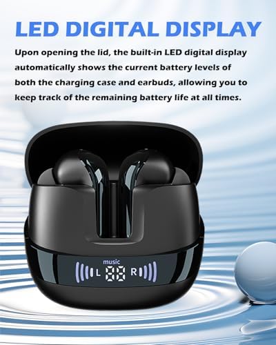 Premium True Wireless Earbuds with Advanced Noise Cancellation and Rich Deep Bass – Unmatched Audio Performance for i Phone & Android Users, Featuring Hands-Free Microphone and Intelligent Battery Monitoring for Ultimate On-the-Go Listening Experience