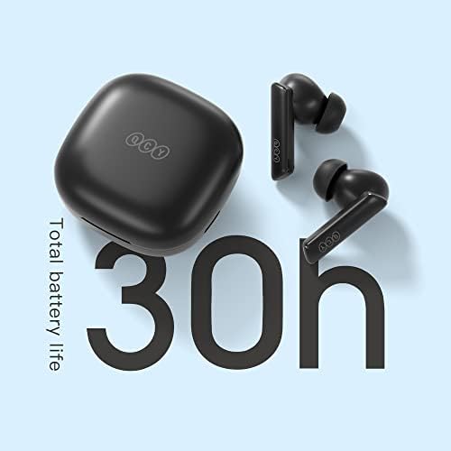 QCY HT05 Active Noise Cancelling Wireless Earbuds – Bluetooth 5.2 Headphones with 30-Hour Playtime, AI-Enhanced Call Clarity, 6 Mics, Anti-Wind Noise, and Customizable EQ App for Tailored Sound Experience