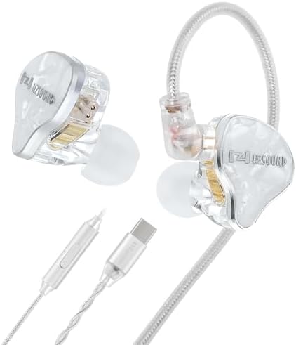 Unleash Superior Sound Quality with Hzsound White Snow In-Ear Monitors – Premium Wired Earbuds Featuring Advanced 10 MM LCP+PU Diaphragm for Unmatched High-Resolution Audio – Perfect for Musicians, Singers, and Gamers Demanding Studio-Grade Performance and Comfort – Durable Resin Drip Design for Long-lasting Use and Universal Device Compatibility