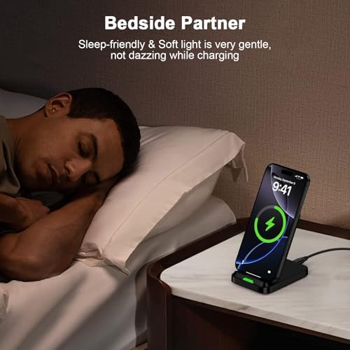 Ultra-Fast Wireless Charging Stand for Google Pixel 9 Series – Dual-Position Dock with QC Adapter for Pixel 9 Pro, 9 A, 8 Pro, Samsung Galaxy S25 Ultra, i Phone – Advanced 4 Modes & Smart Charging Guidance for Optimal Device Safety and Efficiency