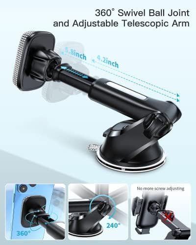 APPS2 Premium Mag Safe Car Mount for i Phone 16/15/14/13/12 – Advanced Dashboard Holder with Strong Suction & Wireless Charging Compatibility – Perfect for Safe Navigation and Hands-Free Calls