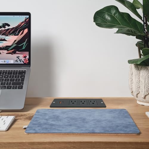 Enhance Your Charging Setup with the USB C Conference Recessed Power Strip – 20 W Fast Charging Solution with 3 AC Outlets & 2 USB Ports (PD 20 W & QC 18 W) – Space-Saving Mountable Design & 10 ft Extension Cord for Convenient Access in Furniture Integration – Perfect for Home Offices, Nightstands & More