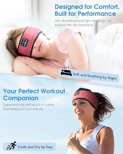 MUSICOZY Bluetooth 5.4 Sleep Headband Headphones – Ultimate Wireless Comfort for Sleep, Workouts, and Travel – The Perfect Gift for Active Lifestyles with Rapid Pairing and Sweatproof Design