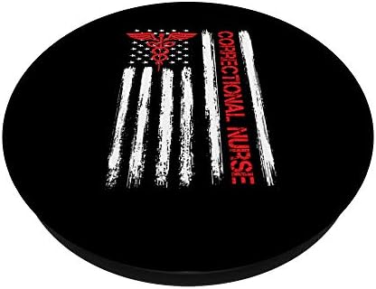 Correctional Nurse Nursing Patriotic US American Flag Gift PopSockets PopGrip: Swappable Grip for Phones & Tablets – Enhanced Compatibility and Speed