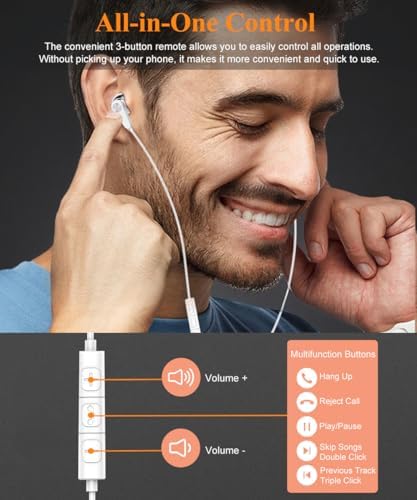 Revolutionize Your Listening Experience with Advanced USB-C Hi-Fi Stereo Earbuds – Tangle-Free Magnetic Design & Superior Noise-Cancelling Technology for i Phone 16, Samsung Galaxy S25, Pixel 9 & More – Ideal for Audiophiles Seeking Unmatched Sound Quality & Effortless Device Integration