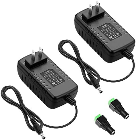 24 V 1 A Power Supply Adapter Dual Pack – Versatile AC to DC Transformer with 4.92 Ft Cord for CCTV Cameras, DC Motors & Water Pumps – High-Efficiency 24 W Output, Universal Compatibility, and Enhanced Performance for Reliable Device Operation