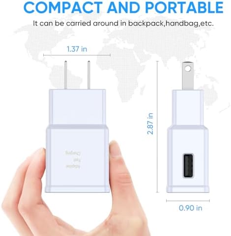 Premium Adaptive Fast Charging Block USB Wall Charger – Efficient Quick Charge Adapter for Samsung Galaxy S25/S24/S23/S22/S21/S20/S10/S9/S8/S7/Note 10 (4-Pack, White) – Maximize Charging Speed & Compatibility for Seamless Device Performance