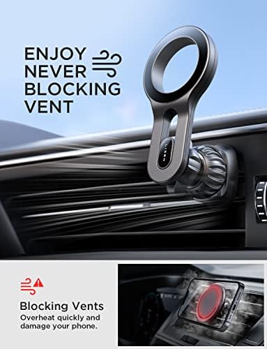 LISEN Mag Safe Car Mount – Ultra-Strong Magnetic Phone Holder for i Phone 16, 15, 14, 13 Pro Max – Effortless Hands-Free Access with 360° Rotation and Air Vent Design – Essential Car Accessory for Enhanced Safety and Connectivity