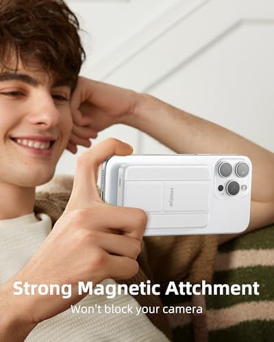 Ultra-Slim Magnetic Wireless Charger with 10,000 m Ah Power Bank and Foldable Stand – Fast Charging for Effortless Device Compatibility and Hands-Free Convenience