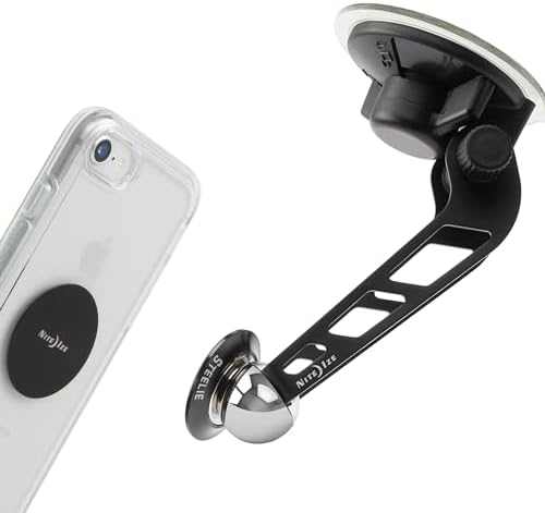 Transform Your Driving Experience with the Nite Ize Steelie Windshield Mount – Superior Magnetic Phone Holder for Effortless Access to GPS and Calls – Premium Compatibility with Mag Safe and Most Smartphones – Quick Squeeze Design for Instant Attachment – 360-Degree Rotation for Optimal Viewing – Durable and Easy to Install Car Accessory for Enhanced Safety and Convenience
