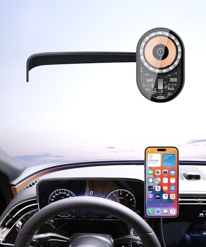 Wireless Charging car Phone Holder for Mercedes Benz E-Class 2024 2025 Accessories 12.3 inch Screen Fixed Clip,360° Rotation car Phone Mount Compatible with MagSafe – Enhanced Compatibility and Speed