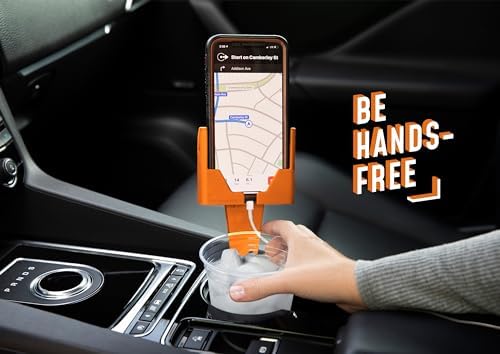 Universal Cup Holder Phone Mount for Cars & Trucks – Hands-Free Convenience, Fits All Phone Sizes & Cases, Made in USA, 2-Pack Black – Ideal for Navigation and Charging Access