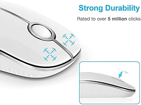 Sleek Vssoplor Wireless Mouse – Ultra-Slim Silent Optical Companion for Laptops & PCs | 2.4 GHz Nano Receiver, Perfect for Quiet Workspaces & Travel | Enhanced Compatibility for Windows, Mac & Linux
