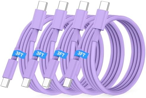 6-Foot USB C Cable for i Phone 15 – 3-Pack Durable Woven Fast Charging Solution for i Phone 16, Mac Book Pro, and Samsung Galaxy S23 Ultra – Optimal Length for Home, Office, and Travel Use – 60 W Power Delivery & High-Speed Data Transfer