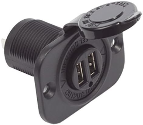 Blue Sea Systems 1016 Dual USB Power Charger Socket – High-Speed, Enhanced Compatibility Adapter for Vehicles and Marine Use, Ideal for Quick Device Charging on the Go