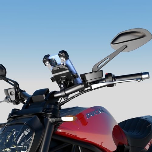 Motorcycle Wireless USB C Charger & Phone Mount – 2-in-1 Detachable SAE-O Ring Design for 5.5″-7.2″ Smartphones, Enhanced Stability & Fast Charging, Universal Fit for 12-24 V Motorcycles, One-Handed Operation, Shock-Absorbing Protection, Anti-Water Switch for Safety