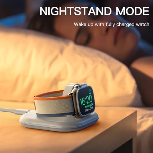 Elevate Your Apple Watch Charging Experience with Our Advanced Magnetic Dock – Ultra-Fast Charging Station for Series 2-10 and Ultra 1 2, Nightstand Mode Functionality, Compact Design for Travel, Superior Stability for Everyday Use, Effortless Power Delivery and Modern Aesthetic