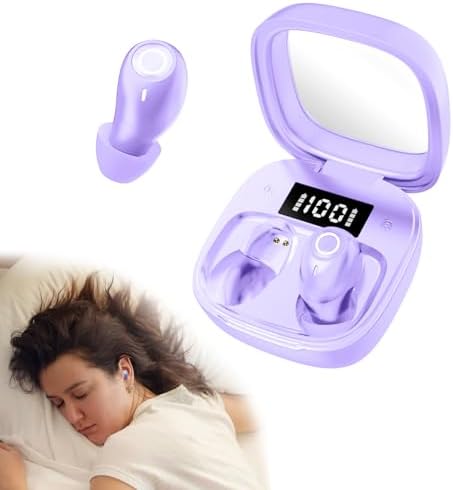 Revolutionary Comfort Wireless Sleep Earbuds for Side Sleepers – Bluetooth 5.3 Noise-Canceling Headphones with IPX3 Waterproof Protection and Smart Battery Display for Ultimate Rest and Active Use