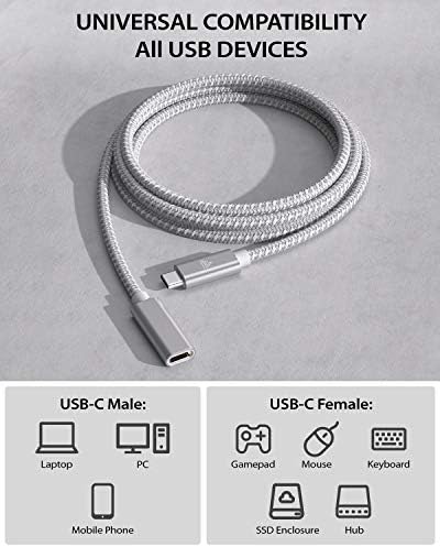 High-Speed USB C Extension Cable (20 Gbps Data Transfer, 240 W Fast Charging, 3.3 Ft) – USB 3.2 Type C Male to Female Adapter for i Phone 16, Pixel, PSVR2, Mac Book Air/Pro, and Dell XPS – Optimal Versatility & Enhanced Performance in a Sleek Red Design