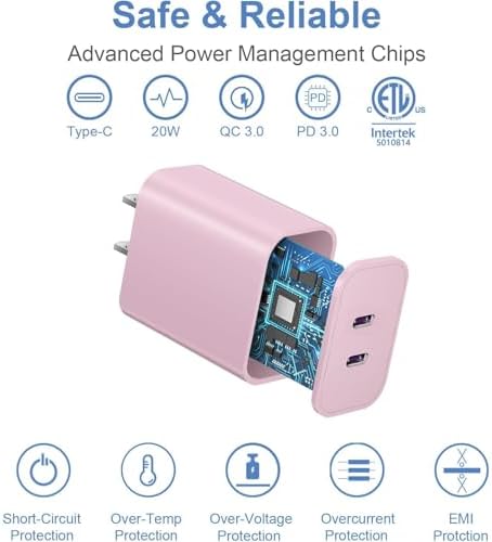 Experience Rapid Charging with the 40 W Dual Port USB-C Wall Charger for i Phone 16 Series – Includes 6 FT USB-C to C Cable for Ultimate Flexibility – Charge Two Devices at Once with Cutting-Edge Safety Features – Ideal for Home, Office, and Travel – Fully Compatible with i Phone 16, 15, 15 Plus, 15 Pro, and 15 Pro Max – Optimize Your Power Needs with Superior Efficiency and Convenience!