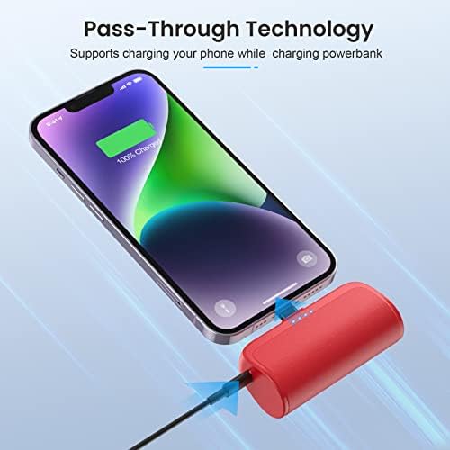 Dual Pack Mini Portable i Phone Charger 5200 m Ah – Ultra-Compact 20 W PD Fast Charging Power Bank for i Phone 14, 13, 12, 11, X, 8, 7, 6 Series – Perfect Travel Companion for Quick Device Recharges and Enhanced Compatibility