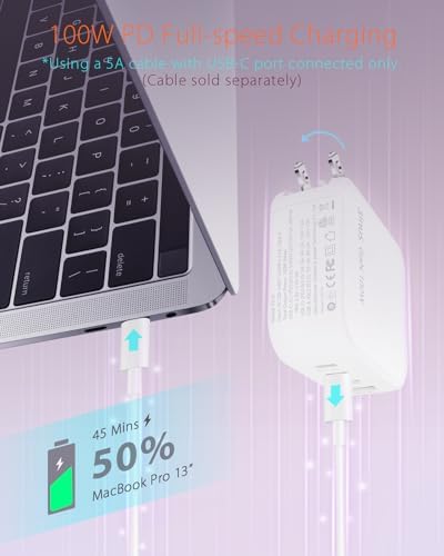 Power Up Anywhere: 100 W Ga N USB-C Wall Charger with 4 Ports for Fast Charging – Compact and Portable Travel Adapter for i Phone 16 Series, Tablets & Mac Book Laptops – Enhanced Efficiency and Safety Technology