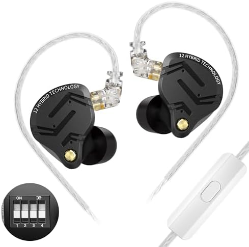 Revolutionize Your Audio Journey with keephifi KZ ZS10 Pro IEM Earphones – Featuring 4 Balanced Armature & 1 Dynamic Driver for Superior Sound Clarity, Durable Stainless Steel Design, and Detachable 2-Pin Cable – Striking Purple Finish with Integrated Mic for Effortless Communication – Noise-Isolating In-Ear Headphones for Unmatched Comfort and Versatile Device Compatibility
